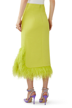 Minty Feather Trim Skirt